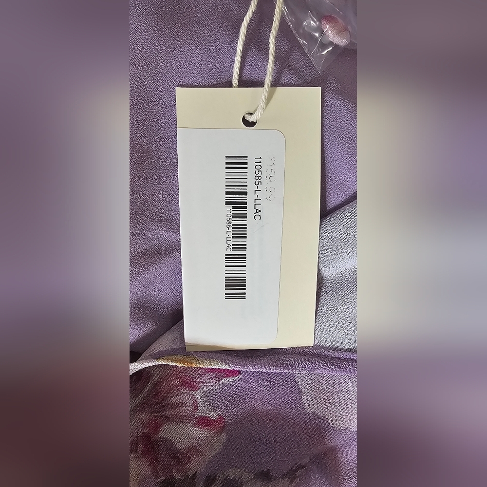 Sundance Faye Lilac Floral Midi Dress Size L Cottagecore Ruffle Asymetric Boho - Picture 12 of 14